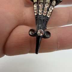Vintage Signed HollyCraft Figural Rhinestone Umbrella Brooch Pin Read