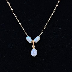 Vintage Krementz Gold Plated Necklace With Pearl Pendant 17 Inches Long