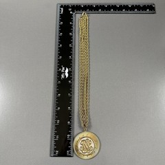 Vintage Monogram Necklace Pendant Multi Strand Chain Statement Gold Tone 18″