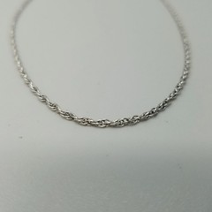 Vintage Sterling Silver Rope Twist Chain Necklace 17 Inches Long Spring Ring