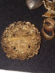Napier Gold Tone Necklace 24″” And Matching Earrings Signed & Misc Jewlery/Pins