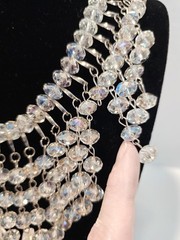 Crystal glass bib necklace unsigned designer – ONE DANGLE IS MISSING BEADS