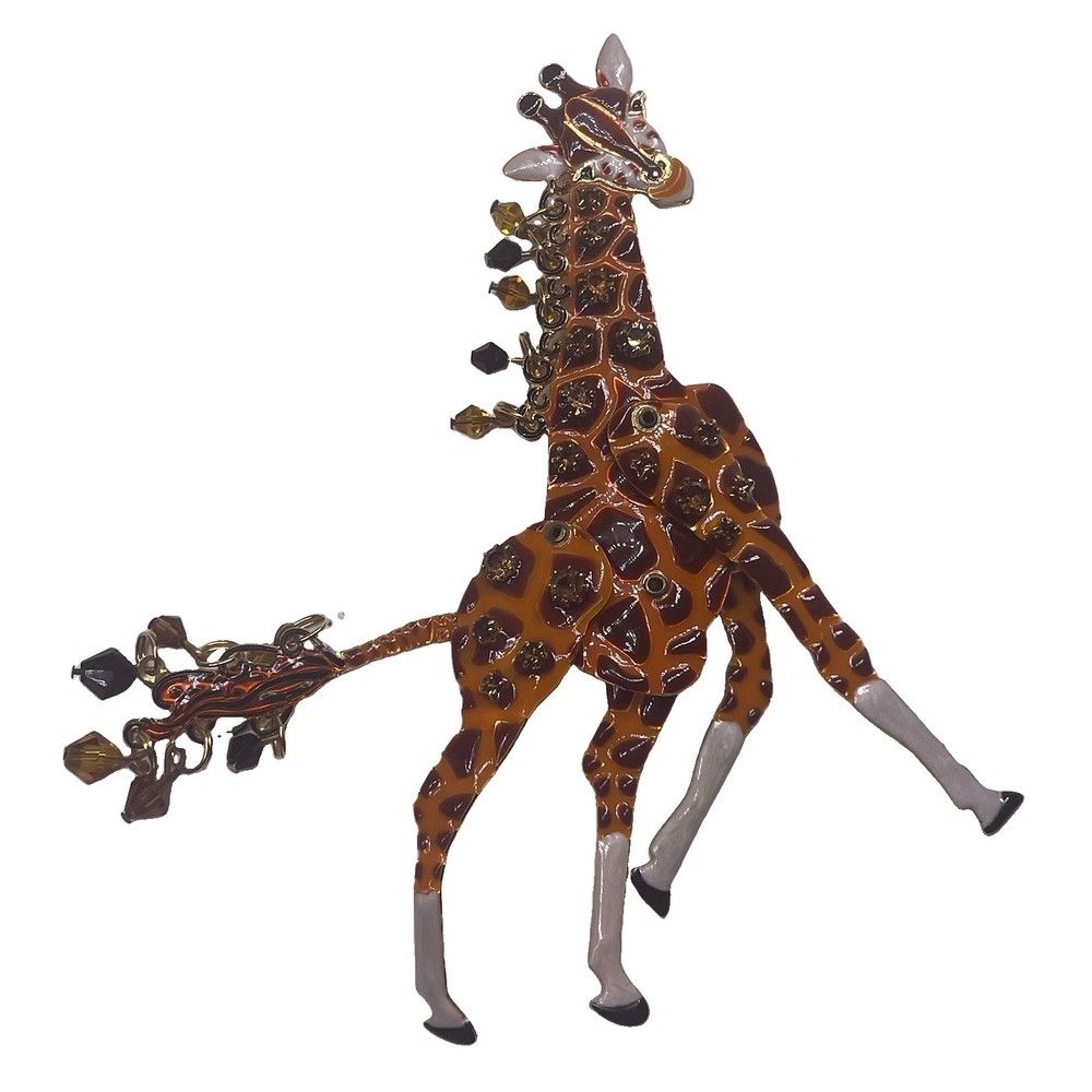 Lunch At The Ritz 2Go Articulated Movable Enamel Giraffe Brooch Pin