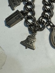 Vintage Sterling Silver Bell Telephone Phone Company Charm BRACELET