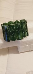 Chunky Green Marbled Acrylic Resin Bangle Bracelet