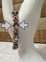 Hollycraft Pastel Rhinestone Bracelet, Stamped Copr 1955, 1950s Vintage Jewelry