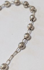 Vintage Sterling Silver Cross Ball Bead 7.75″ Oval Link Bracelet 3 Grams