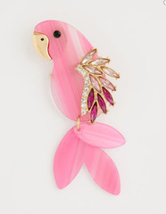 Chico’s Chic Pink Parrot Brooch