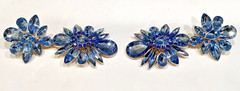 Huge DANGLE DROP Earrings Open Back Vintage Glass & Acrylic Stones 3.5 in. long