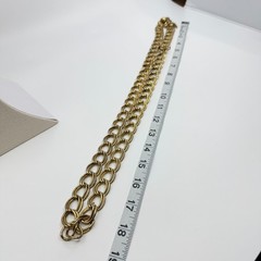 Necklace Vintage Gold Tone Double Oval Link Chain Statement Bold Chunky Retro