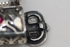 Handbag Locket Amethyst Gemstone Pendant Necklace Sterling Silver