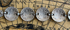 8 Australian Sixpence Silver Coins/ Vintage Bracelet
