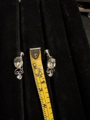 Vintage Lind-gal 15” White Rhinestone Necklace and Screwback Earrings Set