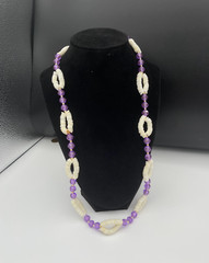 Lot of 5 vintage Necklace, shells, resin, metal and plastic beads, long & small