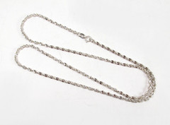 Vintage Providence Chain Co. USA Sterling Silver Tinsel Nugget Necklace 19.5″
