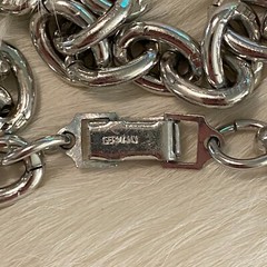 Vtg Grunge Necklace Silver Metal Chain Link Germany Long Hip Hop Statement 6484