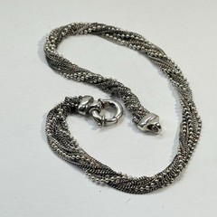 VTG Sterling Silver 925 Multi Chain Choker Necklace Torsade 15.5″ 39.1g