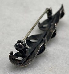Vintage Theodor Klotz Teka Modernist 835 Silver Pin Brooch GERMANY~Twisted Rope