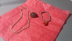 Silver Toned Vintage Jewelry Lot 1 Size Fits All Chunky Ring Necklace & Bracelet