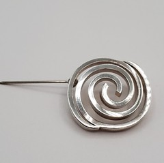 VTG 925 Spiral Brooch 1.25in Sterling Silver Solid 15g Abstract 3D Geometric