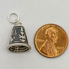 .925 STERLING SILVER “Goddess Mekkala Niello Bell” CHARM For Charm Bracelet