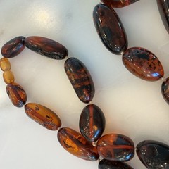 Natural Baltic Cherry Amber Graduated Bead Necklace 23” 60g Vienna Estate