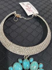 New Authentic Made in the Deep South Turquoise Pendant with Rhinestone