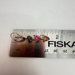 14K Yellow Gold Mystic Pink Topaz Leverback Earrings Stamped VA