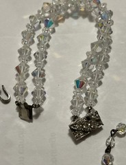 Gorgeous Vtg Set La Roco Crystal Cut Bead 2 Strand Necklace & Bracelet Signed