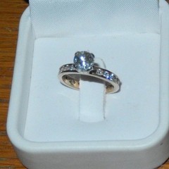 SALE 14k YG 2.27 tcw Diamond Solitaire Eternity Band Ring–sz 5¼ – SI2-I/J color