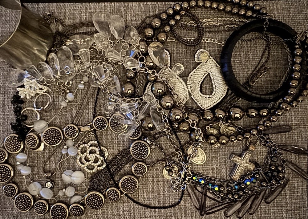 Vintage Jewelry Large Collection Silver Bracelets Earrings Necklaces Rings 21 Pc