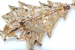 Eisenberg Ice Glittering Multicolor Rhinestone Gold Tone Christmas Tree Brooch