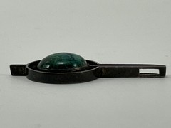 Vintage Israel Modernist Sterling Silver Eilat Stone Pendant 930 signed azurit