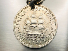 Vintage 15 RARE 1950’s Coin Charm Bracelet South Africa, India, Osterreich, Mex