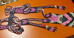 Bib Necklace Seed Bead Southwest Native Tribal Ethnic Statement Jewelry 25″ Long
