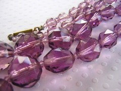 1920’s ART DECO Enchanting PURPLE GLASS & BOLD Crystals NECKLACE