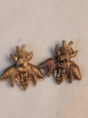 AJC marked set of 2 matching vintage bee pins w Rhinestones and Screw Back