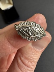 Vintage 1920s Art Deco Diamond Cocktail Ring – Size 6