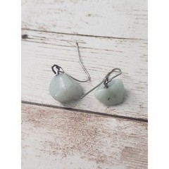 Vintage Earrings For Pierced Ears Light Green Stone