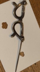 Antique Sterling Silver/Marcacite Cat Eye Glasses Brooch/Pin Stamp 925 Art Deco