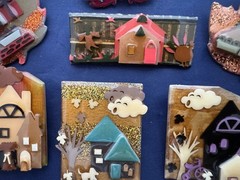 Vintage Jewelry Lot Lucinda Pin House Pin Autumn Clouds W/Face Scarecrow Turkey