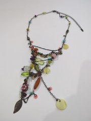 Vintage VCLM signed necklace with Antique Brass Chain