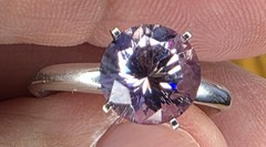 VTG ArtCarved Solitaire Ring made with Sterling and 10K with Synthetic Alexandri