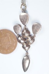 ANTIQUE ENGLISH GEORGIAN 9K GOLD FLAT CUT GARNET LAVALIERE PENDANT c1820