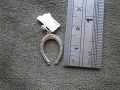 Montana Lucky Horseshoe Vintage Sterling Silver Bracelet Charm Pendant 1.1g