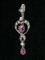 Pendant 14K Rose Gold Plated 18 Free Cable Chain Pear & Oval Lab Created Ruby