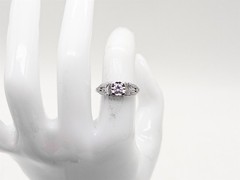 Antique 1920s $2000 .40ct VS G Old Euro Diamond 18k White Gold Filigree Ring