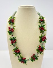 Vintage 1950’s Venetian Murano Glass Multi Color FRUIT SALAD Cluster Necklace