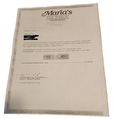 18k White Gold Diamond Ring Size 6.5 w/appraisal paperwork No Box Please Read