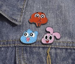 New SET OF 3 The AMAZING WORLD OF GUMBALL Pins DARWIN Anais Brooch Pin CARTOON
